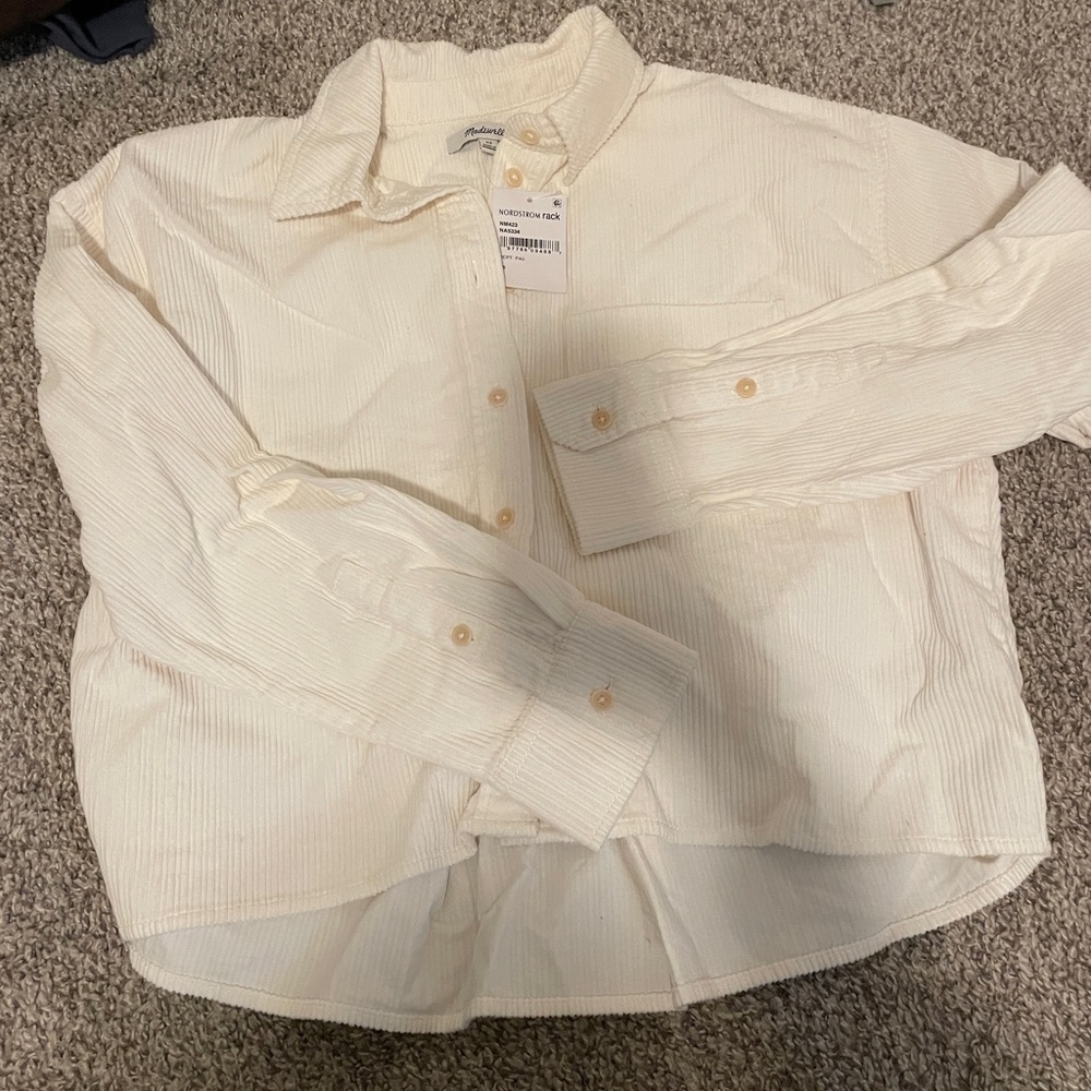 Madewell Corduroy Cropped Flannel Jacket